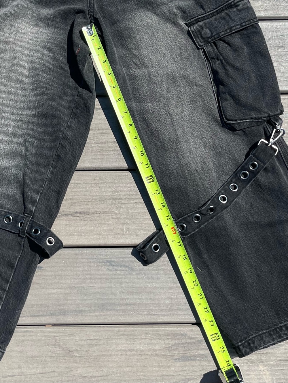 Vitriol; Black; Utility Gorp-Core Cargo Pants; Wide Leg; Grommet Buckles; US28 - Picture 8 of 11